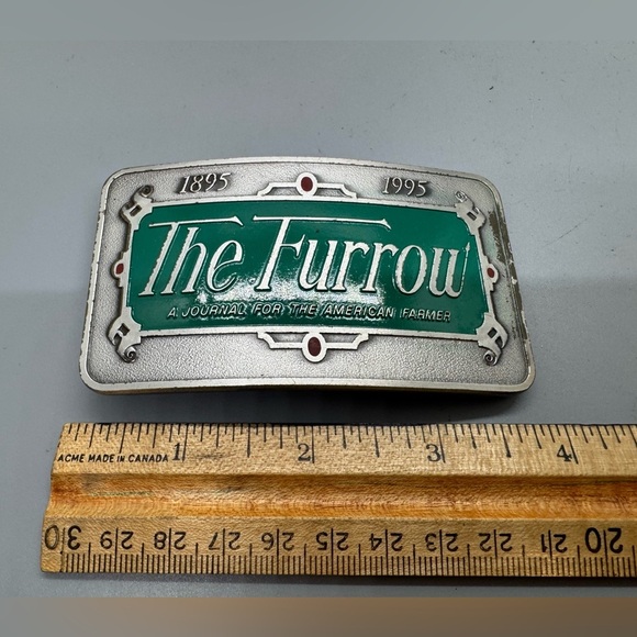 JOHN DEERE Belt Buckle ’THE FURROW’ 1895-1995 - Picture 4 of 5